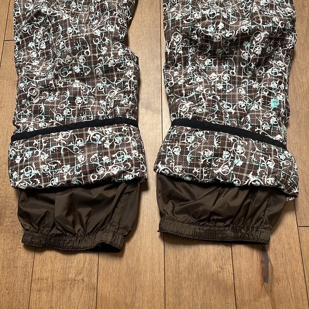 ORAGE WOMENS GIRLS SNOWBOARDING SKI PANTS W/ADJUST BAND brown aqua SZ 16 (XS/S) - Picture 13 of 16